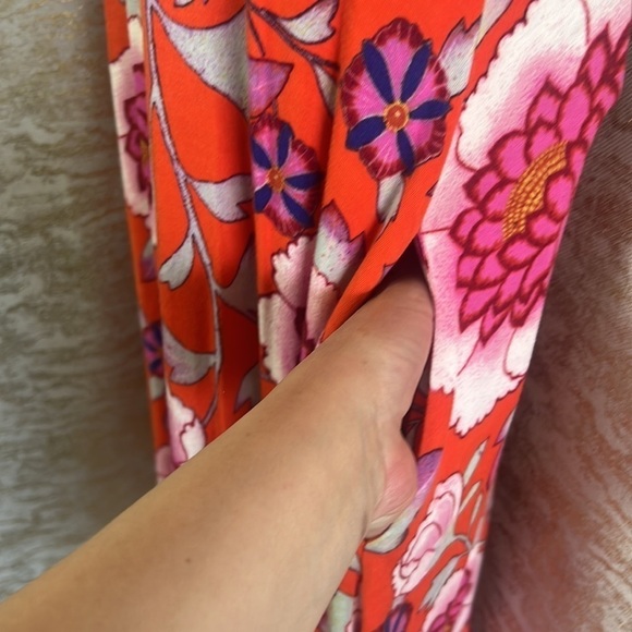 Anthropologie Maeve Cleary Bright Pink Floral Sleeveless Dress Size X-SMALL - Picture 10 of 17